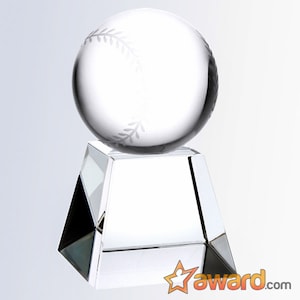 Crystal Baseball Championship Award, Baseball Award, Baseball Trophy, Sport Trophy, Crystal Award, Team Championship Award