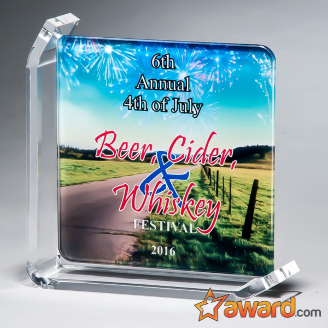 Floating Glass Plaque With Full Color, Custom Award, Employee ...
