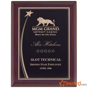 Personalized Rosewood Finished Plaque, Custom Award, Employee Recognition, Retirement Appreciation, Corporate Award, Custom Plaque, Gift