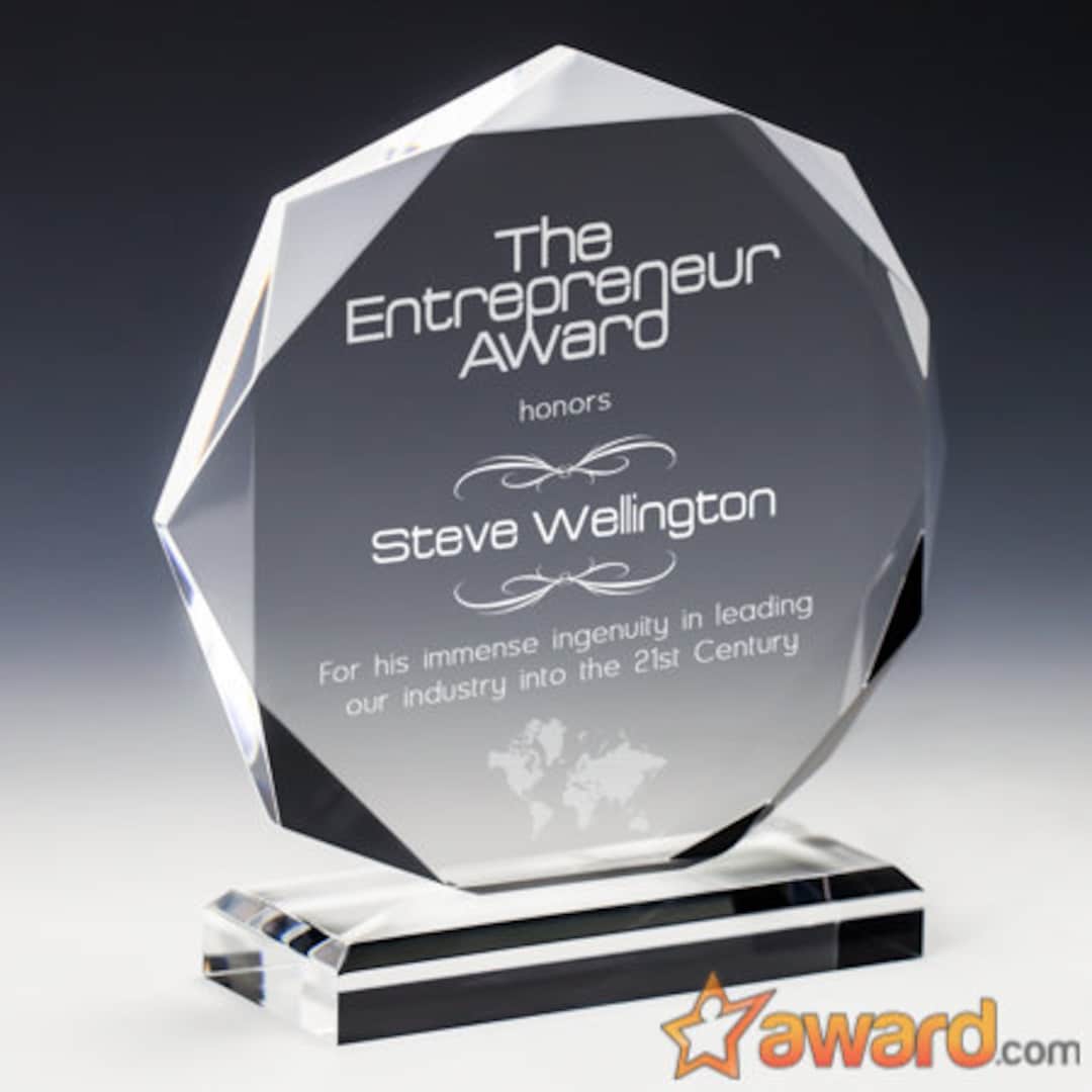 Personalized Octagon Award Plaque, Custom Award, Employee Recognition
