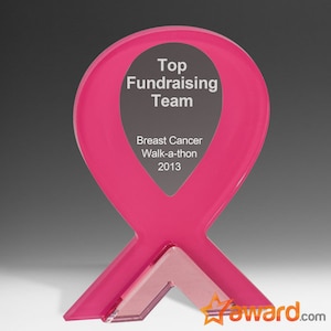 Personalized Pink Ribbon Award plaque, Custom Award,  Breast Cancer Awareness Ribbon, Breast Cancer Survivor Award, Custom Gift