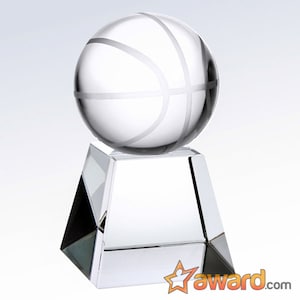 Crystal Basketball Championship Award, Basketball Award, Basketball Trophy, Sport Trophy, Crystal Award, Team Championship Award