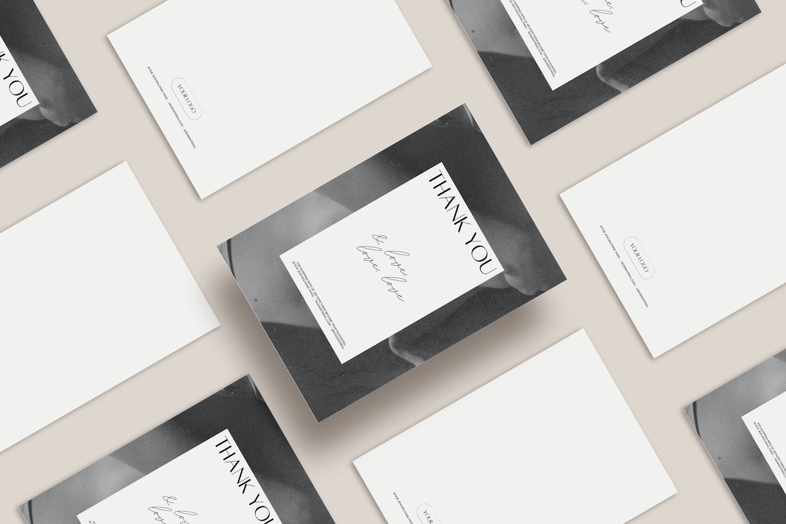 Thank You Card Canva Template - Printable & Editable for Fashion ...