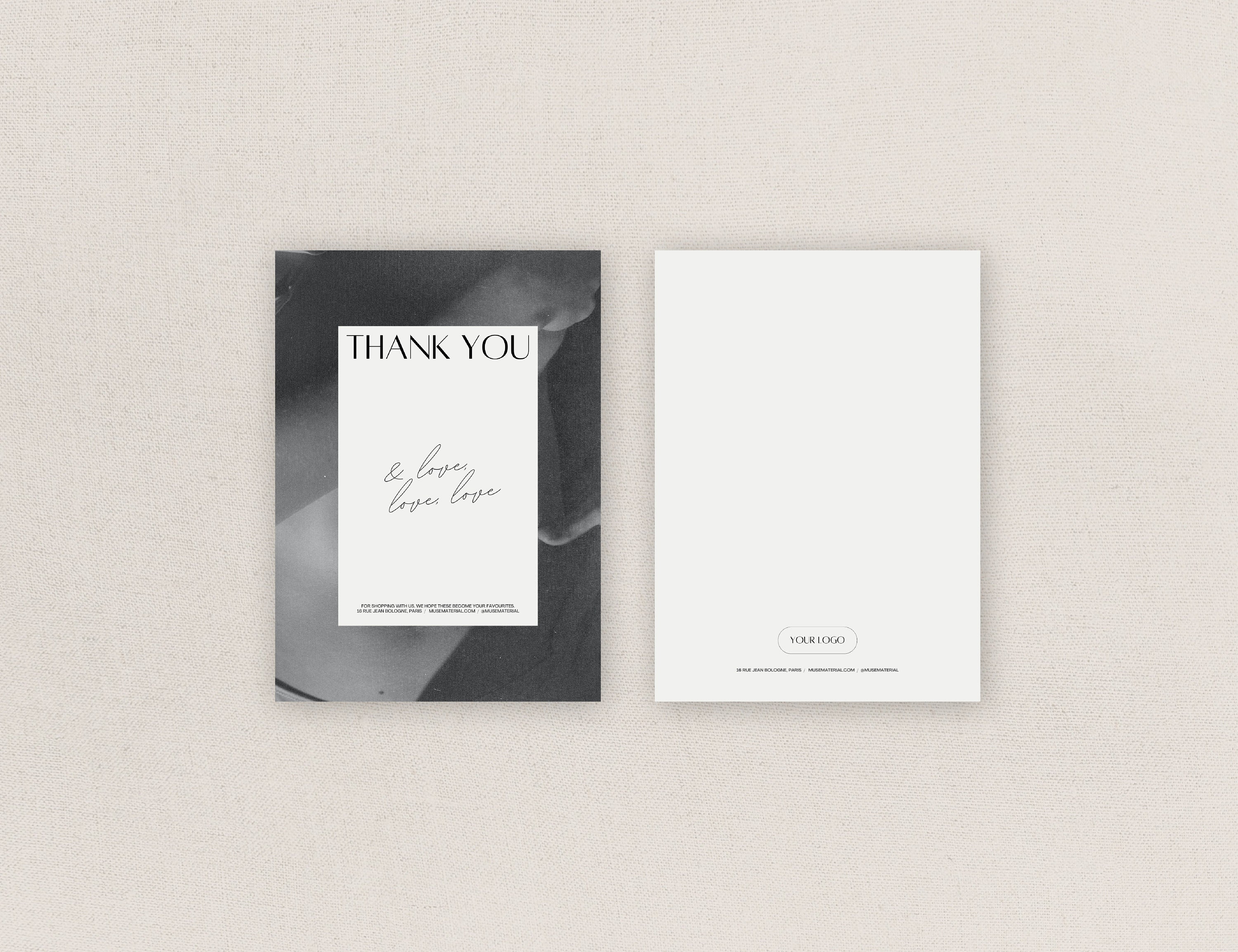 Thank You Card Canva Template - Printable & Editable for Fashion ...