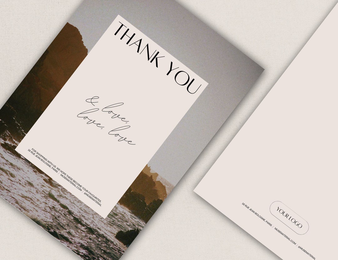 Thank You Card Canva Template - Printable & Editable for Fashion ...