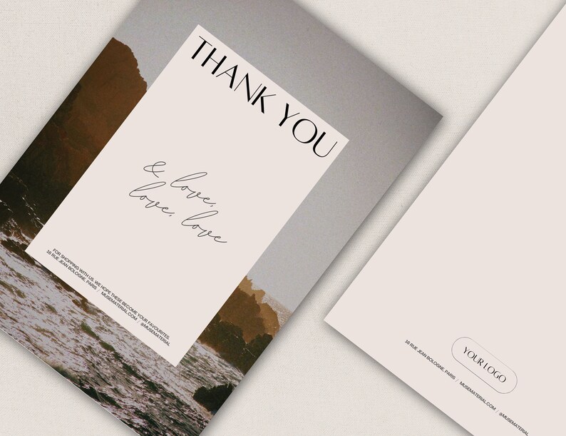 Thank You Card Canva Template Printable & Editable for Etsy