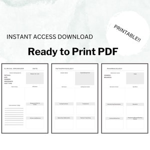 Nurse Practitioner Clinical Bundle, Downloadable Printable PDF, Pharmacology Resource Template, Pathophysiology Study Tool