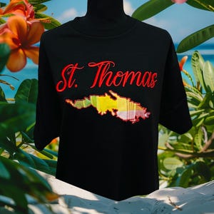 3D Puff Emboidered Shirt, St. Thomas, St. Croix, St. John, Virgin Islands Madras Shirt, USVI Madras Shirt, Caribbean Madras T-shirt,