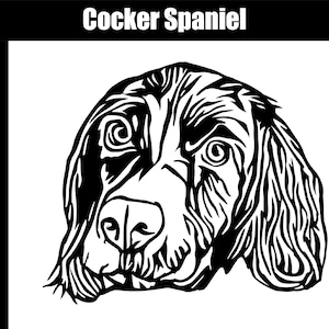 Cocker Spaniel SVG, AI, jpg, png, eps - Digital Download - Cut file - SVG for cutting engraving or printing - Cocker Spaniel Clip Art