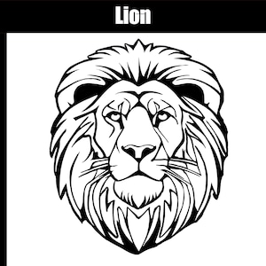 Lion SVG, AI, jpg, png, eps - Digital Download - Cut file - SVG for cutting engraving printing - Lion Clip Art - Cricut, Silhouette, Laser