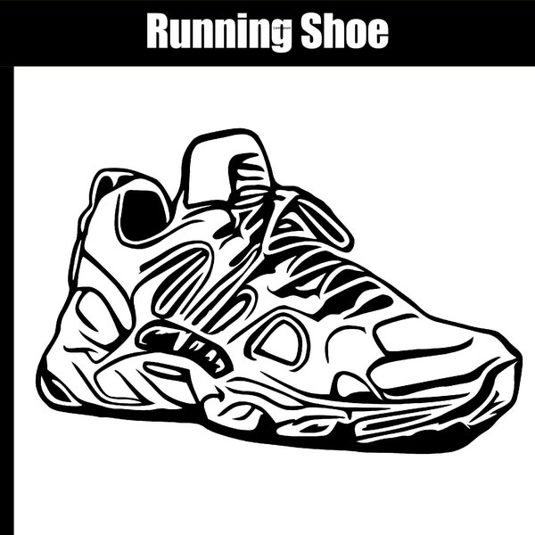 Running Shoe SVG, AI, jpg, png, eps - Digital Download - Cut file - SVG for cut engrave printing - Trainer Svg Clip Art - Sneaker svg