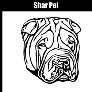 Shar Pei SVG, AI, jpg, png, eps - Digital Download - Ausgeschnittene Datei - SVG zum Schneiden Gravurdruck - Shar Pei Clip Art - Chinesischer Shar Pei