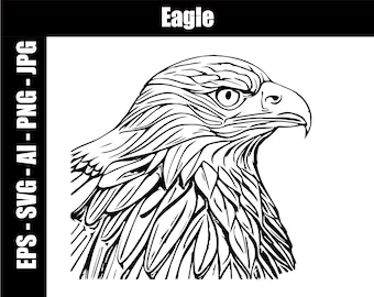 Adler SVG, AI, jpg, png, eps - digitaler Download - geschnittene Datei - SVG zum Schneiden Gravurdruck - Adler Clip Art - Amerikanischer Weißkopfseeadler