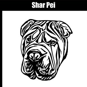 Shar Pei SVG, AI, jpg, png, eps - Digital Download - Ausgeschnittene Datei - SVG zum Schneiden Gravurdruck - Shar Pei Clip Art - Chinesischer Shar Pei