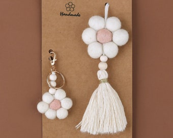 S-TROUBLE Portachiavi Arcobaleno Intrecciato Fatto A Mano – Stile Boho Per Chiavi, Borsa O Auto