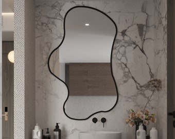 Asymmetrical Wavy Wall Mirror – Modern Home Decor