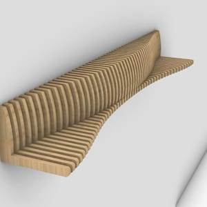 Parametric Wave Wooden Floating Shelf Decor -  Wall Shelves - Sound Wavy Art - Wood Wall Sculpture - Contemporary Parametric Wall Piece