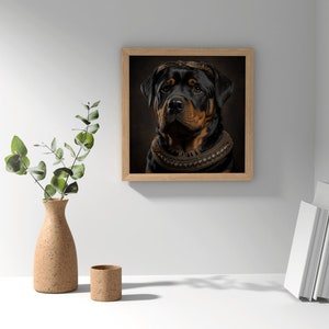 Pet Dog Portrait - Rottweiler - Digital Download - Generative Art