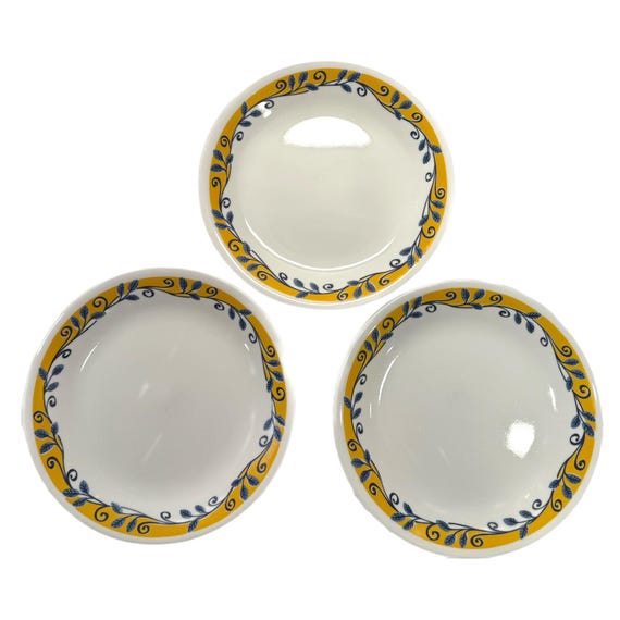 Set of 3 Vintage Corelle Casa Flora 8.5” Luncheon Plates – Blue