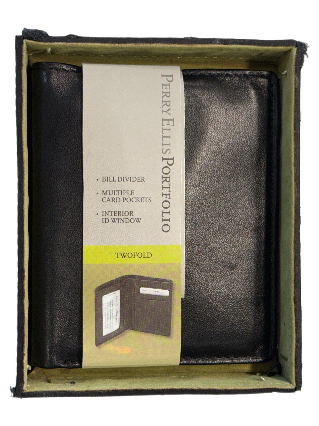 NEW Vintage Perry Ellis Black Leather Two-fold Portfolio Wallet - Etsy NEW Vintage Perry Ellis Black Leather Two-fold Portfolio Wallet - Etsy
