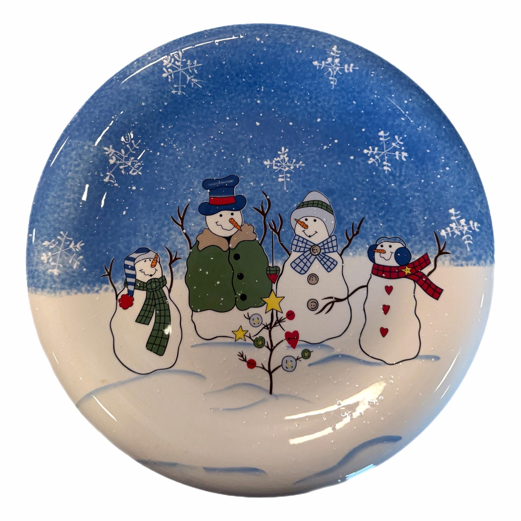 Vintage Snowman Dinner Plates - Etsy
