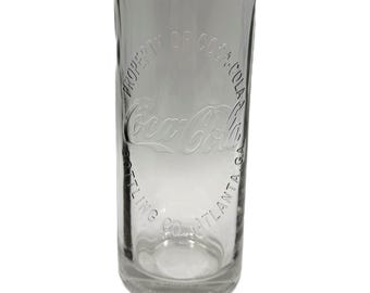 Vaso de vidrio grueso vintage de Coca-Cola, años 70, propiedad de Coca-Cola Bottling Co., pieza de colección poco común.
