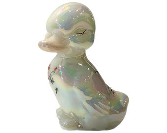 フェントン グラス ハンドペイント ガラス アヒルの置物 ペーパー