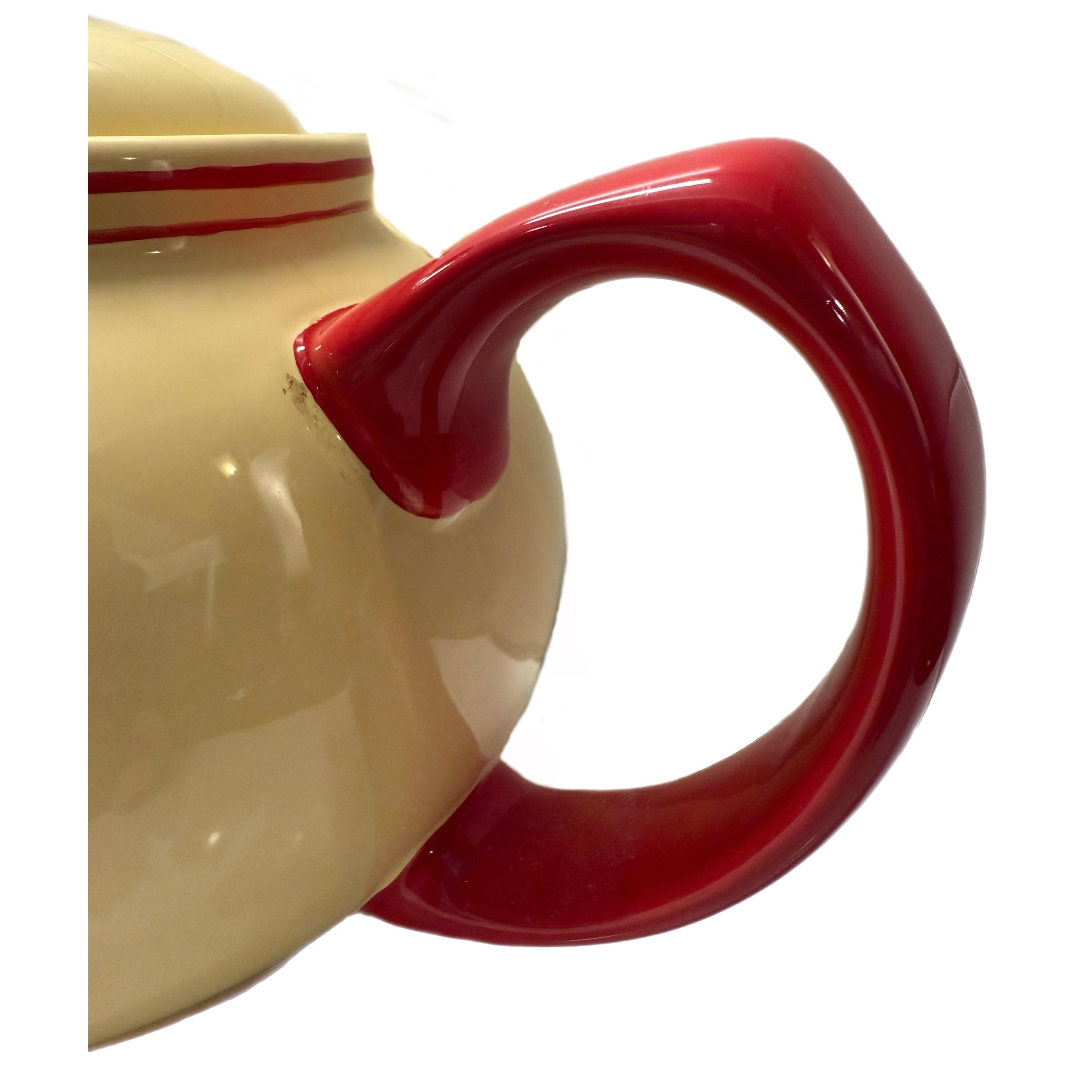 Vintage Tea Time Yellow Red Ceramic Teapot & Lid - Etsy Canada