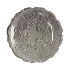 Vintage Original Walther Glass Frosted Clear Rose Dish