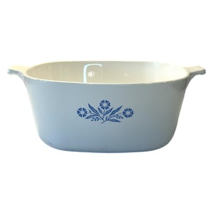 Vintage Corning Ware 2,5 Quart Blau Kornblume Auflaufform Keramik quadratisch