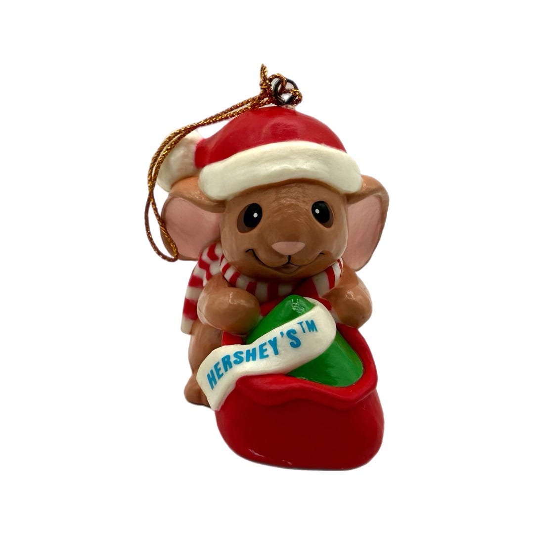 Vintage 1990 Hershey's Chocolate Kiss Santa Rabbit Ornament