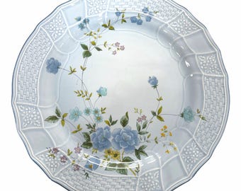 Vintage Mikasa Precious Blue Michelle 12.5” Round Platter / Chop Plate