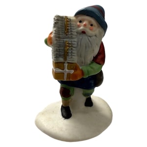 Figura de porcelana con la carta a Papá Noel del Departamento 56 - Decoración navideña vintage