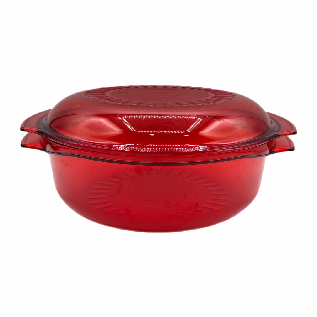 Vintage Tupperware 2-piece Red Microwave Stack Cooker - Casserole ...