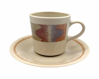 Conjunto vintage de xícara e pires Corning Corelle Mirage