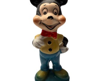 Vintage porseleinen Mickey Mouse-beeldje uit 1960 van Walt Disney Productions