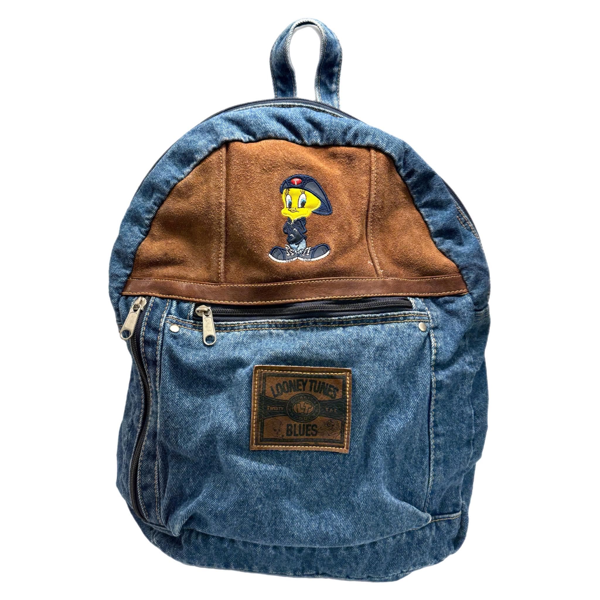 2000s Vintage Looney Tunes Tweety Bird Denim / Suede Backpack - Etsy