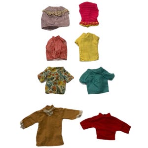 Set of 8 Vintage 1950/1960 Tammy Ideal Barbie Clothes – Shirts / Tops / Blouses