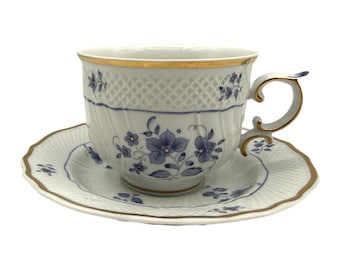 Hollóháza Porcelain Tea Cup & Saucer: Hand-painted 21k Gilding - Etsy