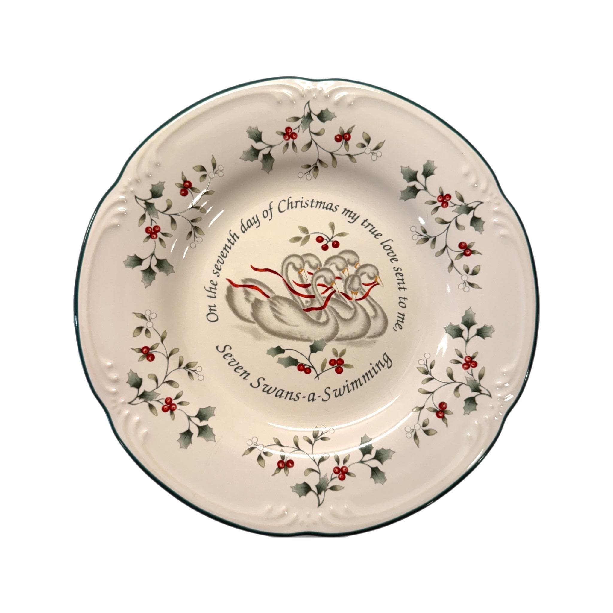 Vintage Pfaltzgraff Winterberry 12 Days of Christmas 8” Accent
