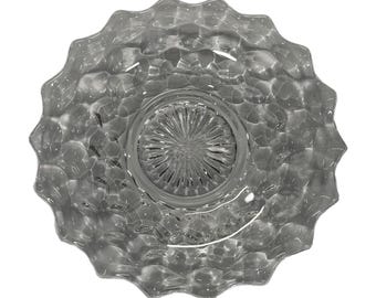 Vintage Fostoria Amerikanische Klarglas Cube Kubistische 7,5 ”Salatplatte