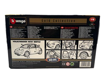 Vintage Bburago 2998 Volkswagen VW New Beetle Blue Die-cast Model