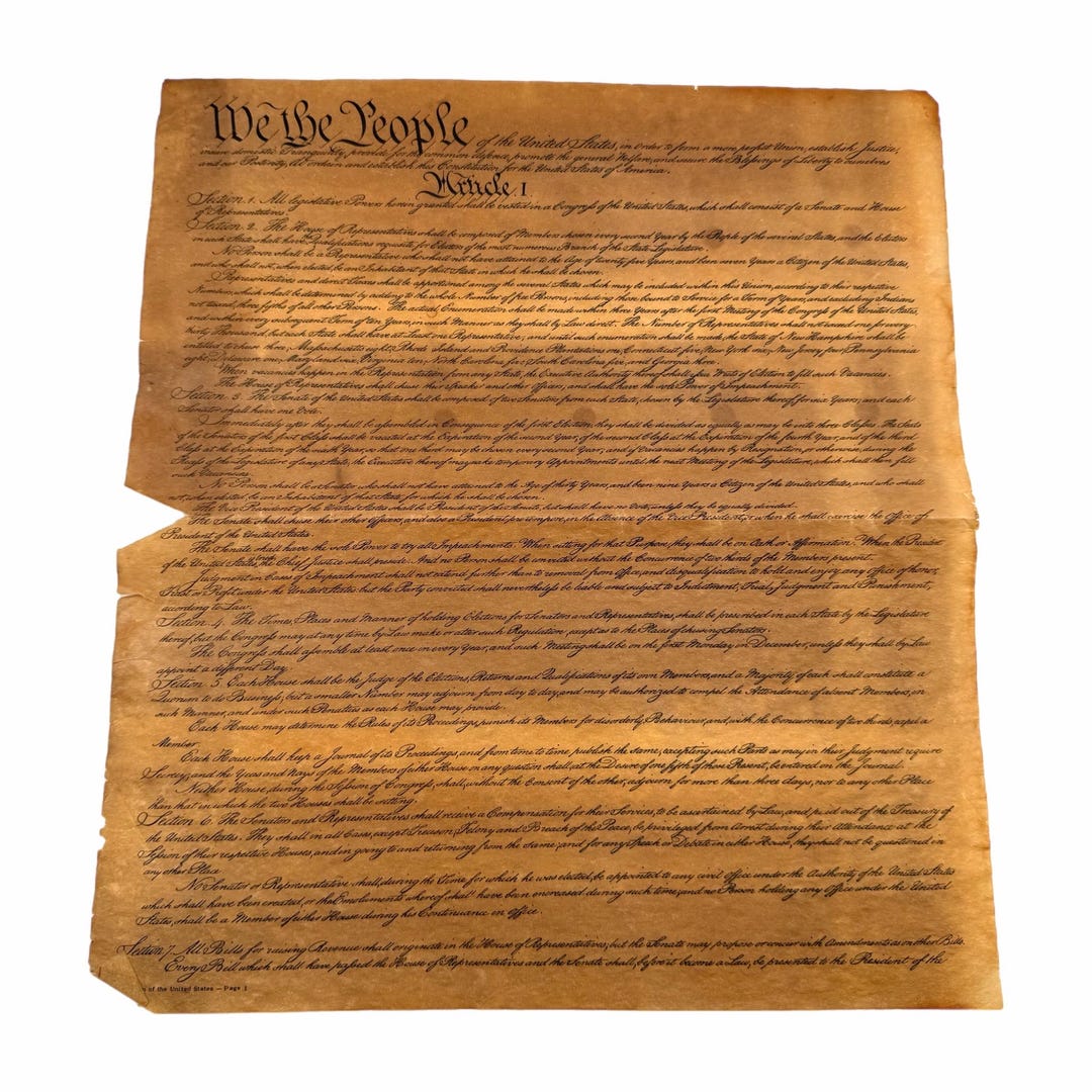 Antique Declaration Format Antique Complete 5-page Declaration of Independence on 15x13-inch ...