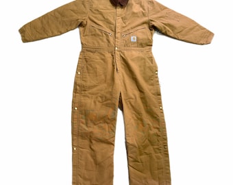 Mono de trabajo Carhartt vintage para hombre, forrado con tejido acolchado de lona, X01 – 46 corto