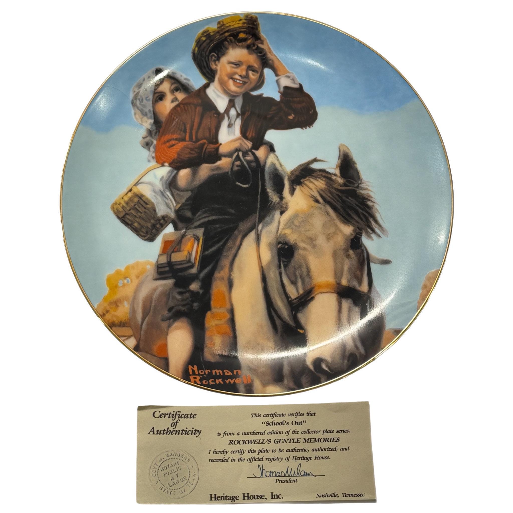 Vintage 1985 Norman Rockwell “school's Out” Ceramic 8.5” Collector