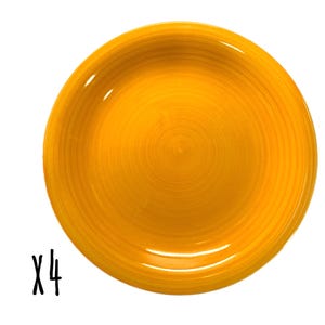 Set of 4 Royal Norfolk Yellow Swirl Sunflower 11” Dinner Plates