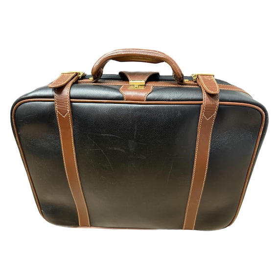 Vintage Gucci Black & Brown Leather Suitcase Luggage - Etsy