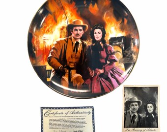 Plato de colección antiguo de W.S. George, "Lo que el viento se llevó: El incendio de Atlanta", de 8.5 pulgadas.