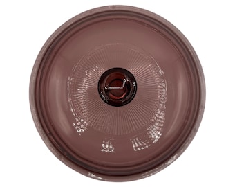 Vintage Pyrex Corning Vision Cranberry Purple Round 7.25” Glass Replacement Lid - Rare
