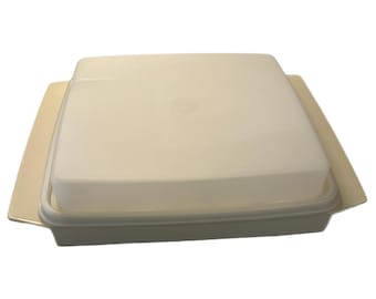 Vintage Tupperware Deviled Eierhalter - Tan & Klarer Deckel